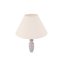 Newry- Bordlampe i beige tr og skrm af stof