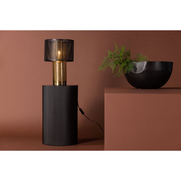 Lisborn- Bordlampe i sort og guld metal