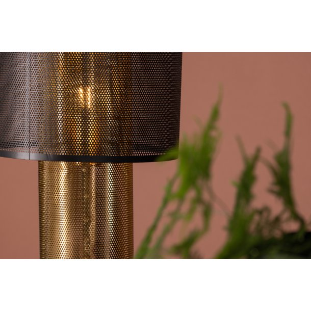 Lisborn- Bordlampe i sort og guld metal