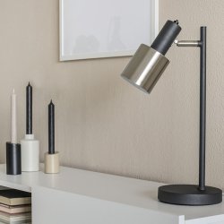 Alda - bordlampe i stl og sort metal