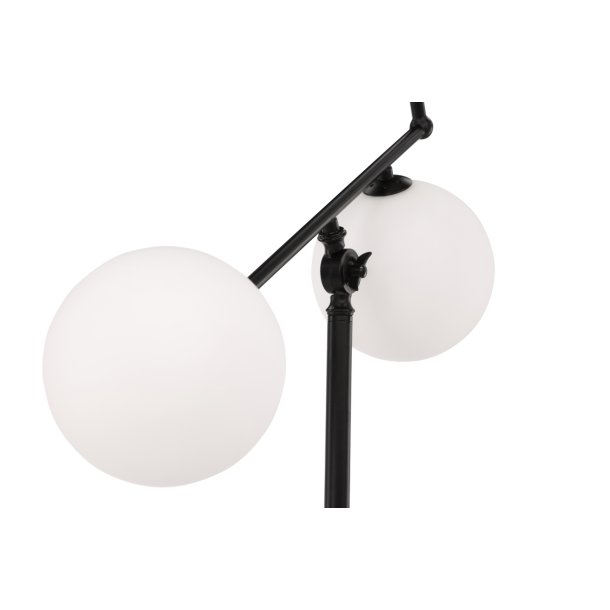 Morton - Gulvlampe i sort metal og glas