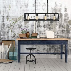 Hause -industrilampe i sort metal til 4 prer