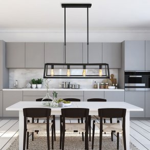 Hause industrilampa i svart metall f�r 4 gl�dlampor