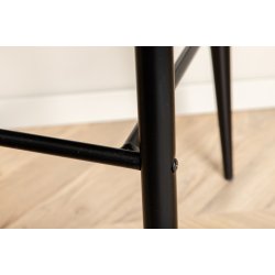 Rusty - 2 Barstole i metal og sde i sort kunstlder