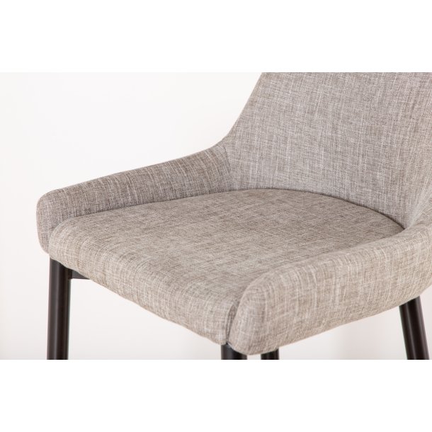 Rusty - 2 Barstole i metal og sde i beige microfiber stof