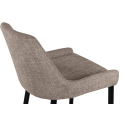 Rusty - 2 Barstole i metal og sde i beige microfiber stof