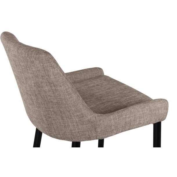 Rusty - 2 Barstole i metal og sde i beige microfiber stof