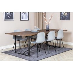 Pucol - Spisebord i teaktr og metal, 100 x 250 cm.