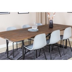 Pucol - Spisebord i teaktr og metal, 100 x 250 cm.