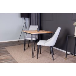 Poble - Spisebord i teaktr og metal, 80 x 80 cm.