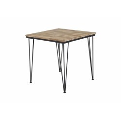 Poble - Spisebord i teaktr og metal, 80 x 80 cm.