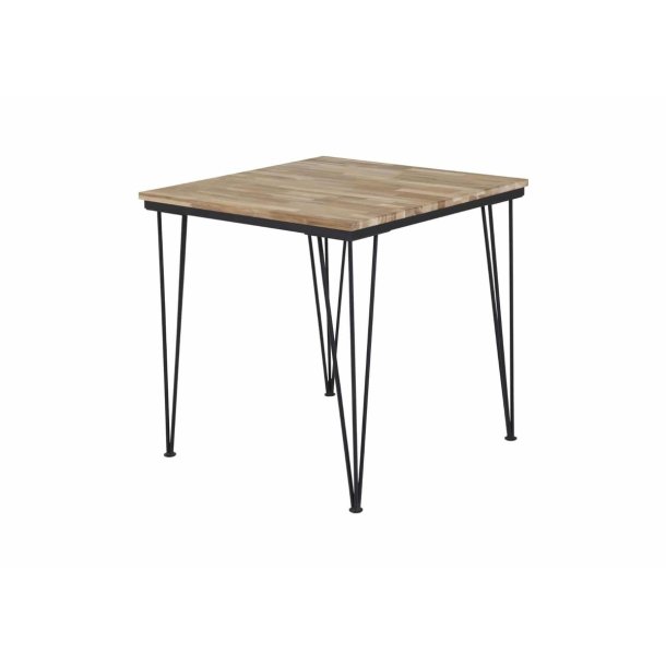Poble - Spisebord i teaktr og metal, 80 x 80 cm.