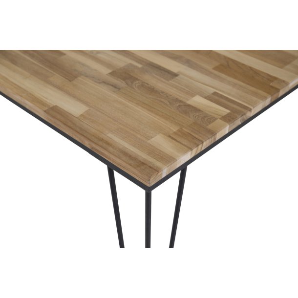 Poble - Spisebord i teaktr og metal, 80 x 80 cm.