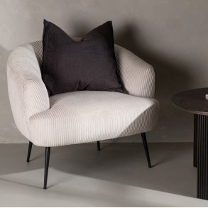 Derby - Lnestol i stribet lyst stof