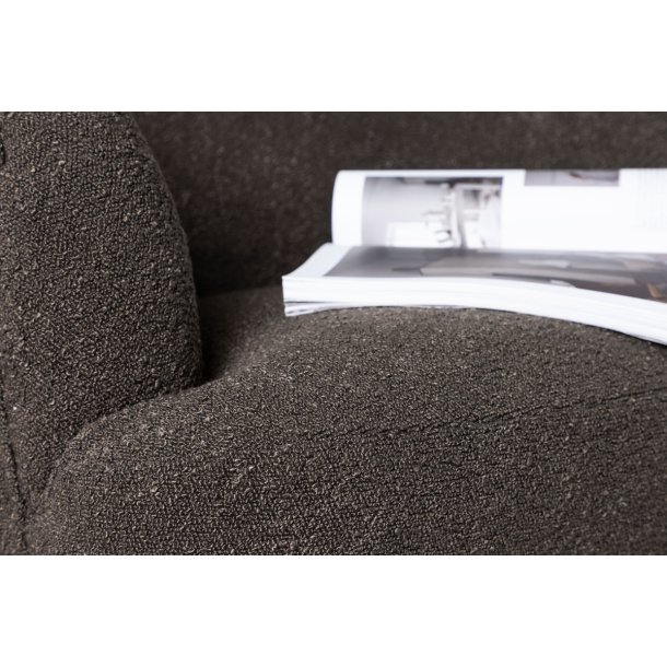 Derby - Lnestol i mrkegr boucle stof