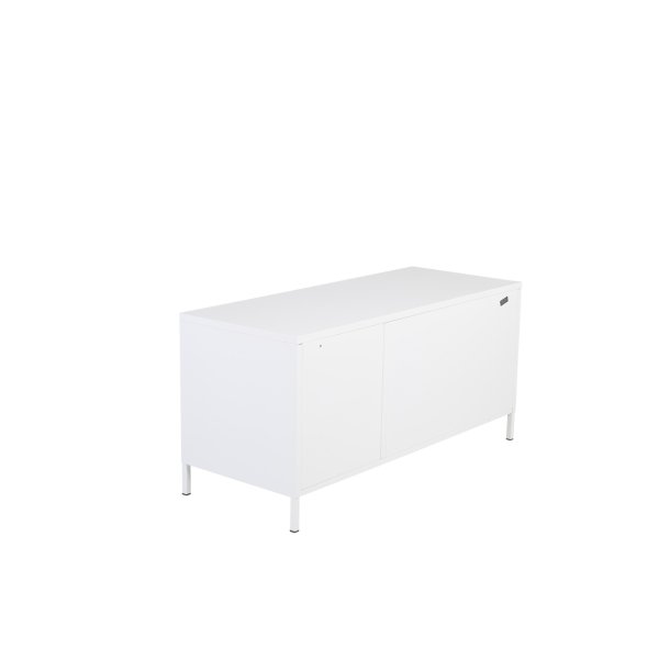 Ripon - Skab i hvidt metal med glasdre, 58 x 120 cm.