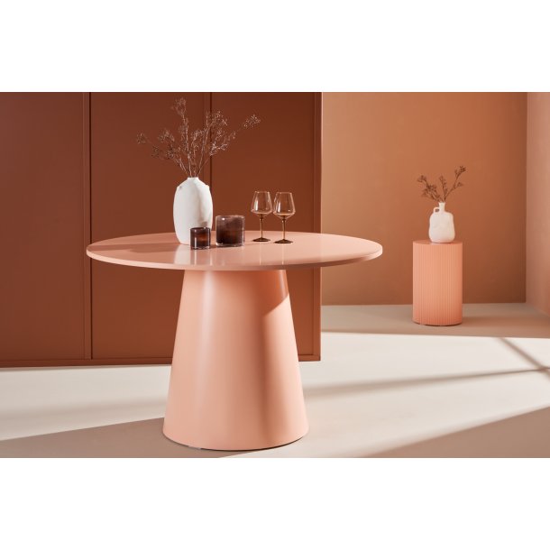 Pastello - Spisebord i rosafarvet MDF, diameter 110 cm.