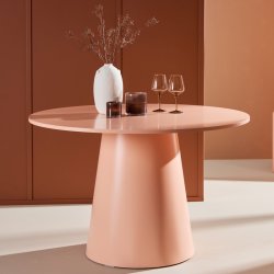 Pastello - Spisebord i rosafarvet MDF, diameter 110 cm.