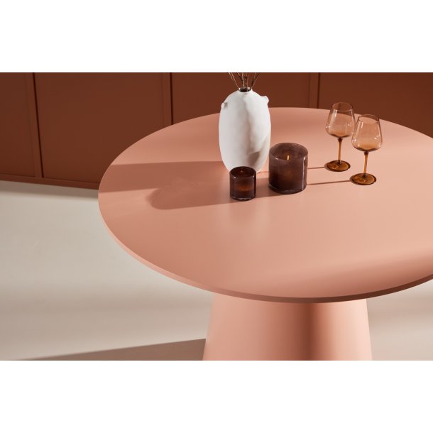 Pastello - Spisebord i rosafarvet MDF, diameter 110 cm.