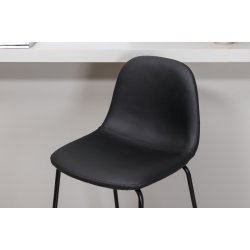 Cooly - 2 Barstole i metal og sde i sort kunstlder