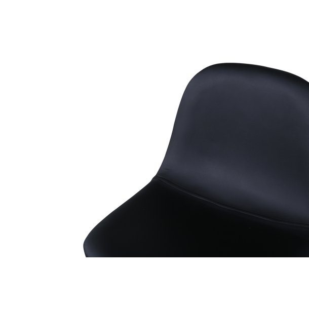 Cooly - 2 Barstole i metal og sde i sort kunstlder