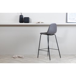  Cooly - 2 Barstole i metal og sde i gr hr polyester