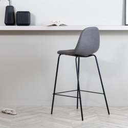  Cooly - 2 Barstole i metal og sde i gr hr polyester