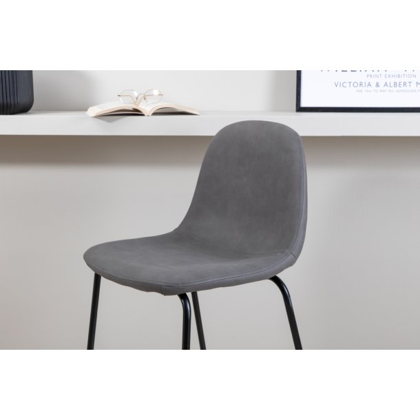  Cooly - 2 Barstole i metal og sde i gr hr polyester