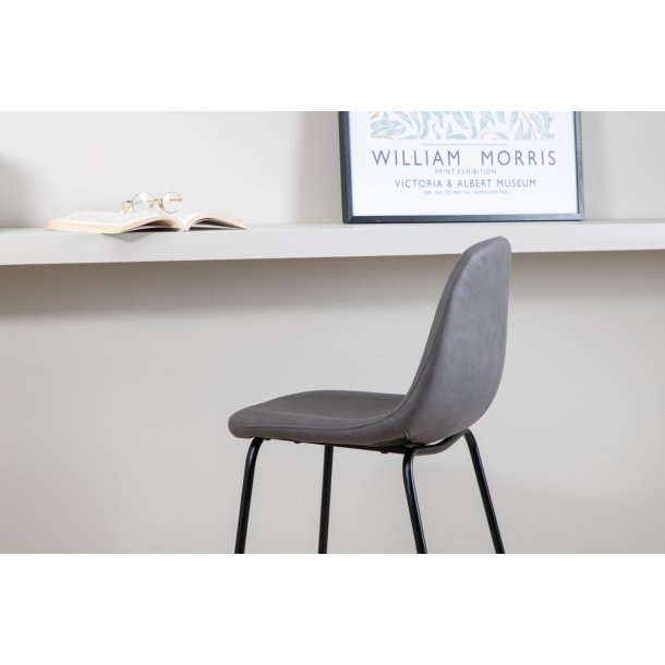  Cooly - 2 Barstole i metal og sde i gr hr polyester