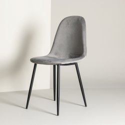 Spa - 2 Spisebordsstole i grt fljl og sort metal