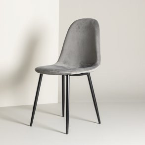 Spa - 2 Spisebordsstole i grt fljl og sort metal