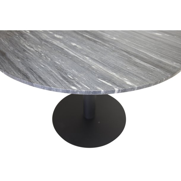 Carra- Spisebord i mrkegr marmor og sort stel,  106 m.