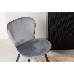 Imola - 2 Spisebordsstole i grt fljl og sort metal