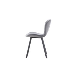 Imola - 2 Spisebordsstole i grt fljl og sort metal