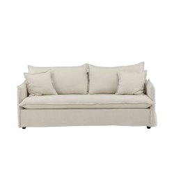 Stella - Sofa, 3-personers med stof i beige bomuld