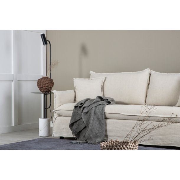 Stella - Sofa, 3-personers med stof i beige bomuld