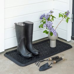 Luxor - Drmtte i sort gummi, 45 x75 cm.