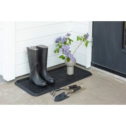 Luxor - Drmtte i sort gummi, 45 x75 cm.