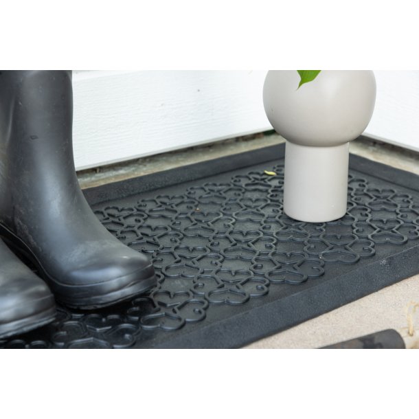 Luxor - Drmtte i sort gummi, 45 x75 cm.