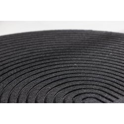 Teo - Drmtte i sort, halvcirkel i strrelse 60 x 90 cm.