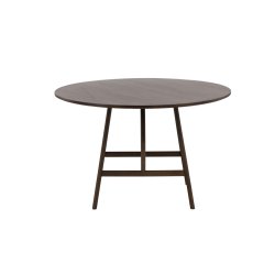 Rubio - Rundt spisebord i mrkebrun finish, diameter 100 cm.