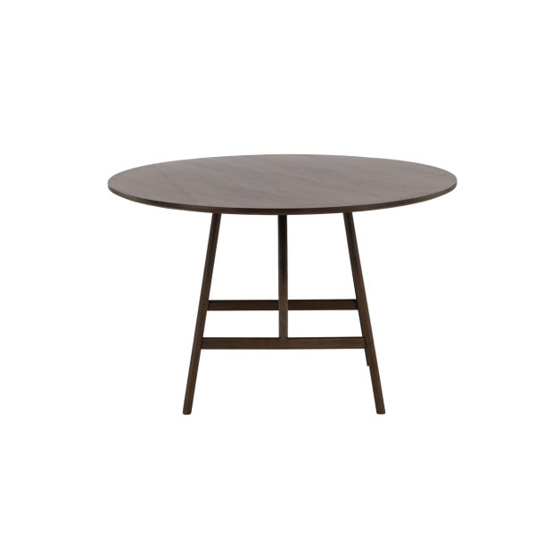 Rubio - Rundt spisebord i mrkebrun finish, diameter 100 cm.