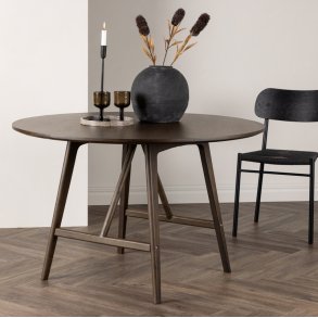 Rubio - Rundt spisebord i mrkebrun finish, diameter 100 cm.