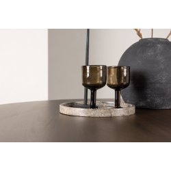 Rubio - Rundt spisebord i mrkebrun finish, diameter 100 cm.