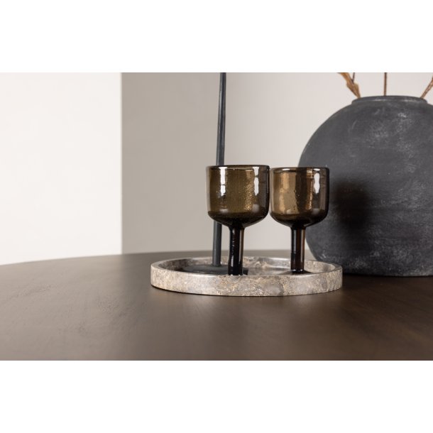 Rubio - Rundt spisebord i mrkebrun finish, diameter 100 cm.