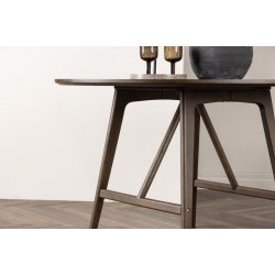 Rubio - Rundt spisebord i mrkebrun finish, diameter 100 cm.