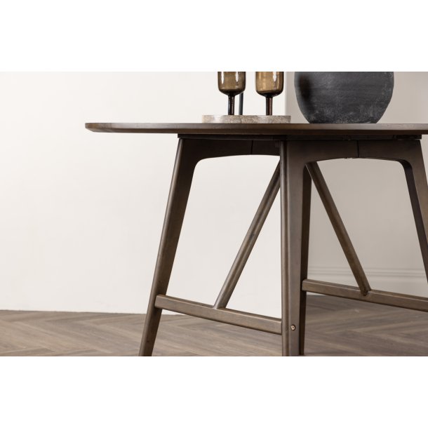 Rubio - Rundt spisebord i mrkebrun finish, diameter 100 cm.