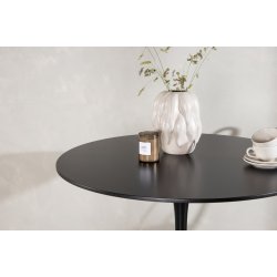 Dizell - Rundt spisebord i sortmalet, diameter 100 cm.