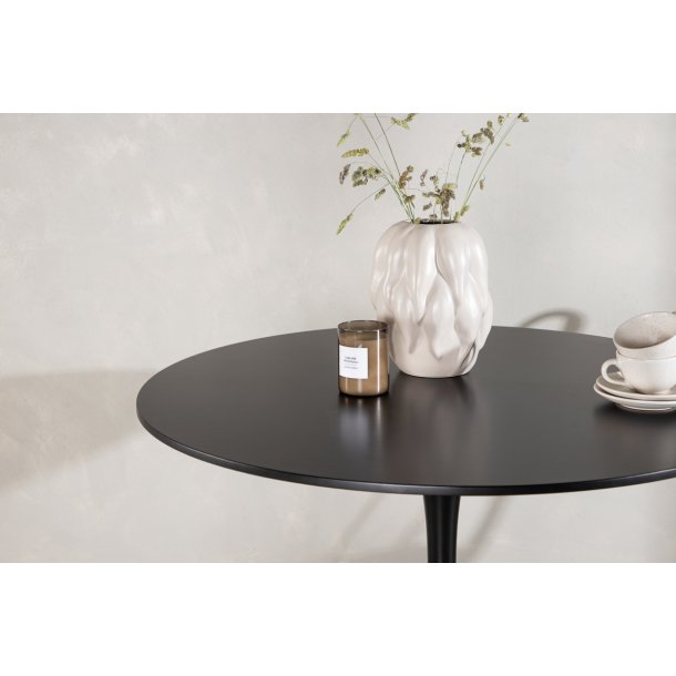 Dizell - Rundt spisebord i sortmalet, diameter 100 cm.