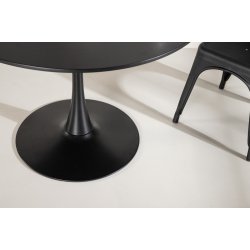 Dizell - Rundt spisebord i sortmalet, diameter 100 cm.